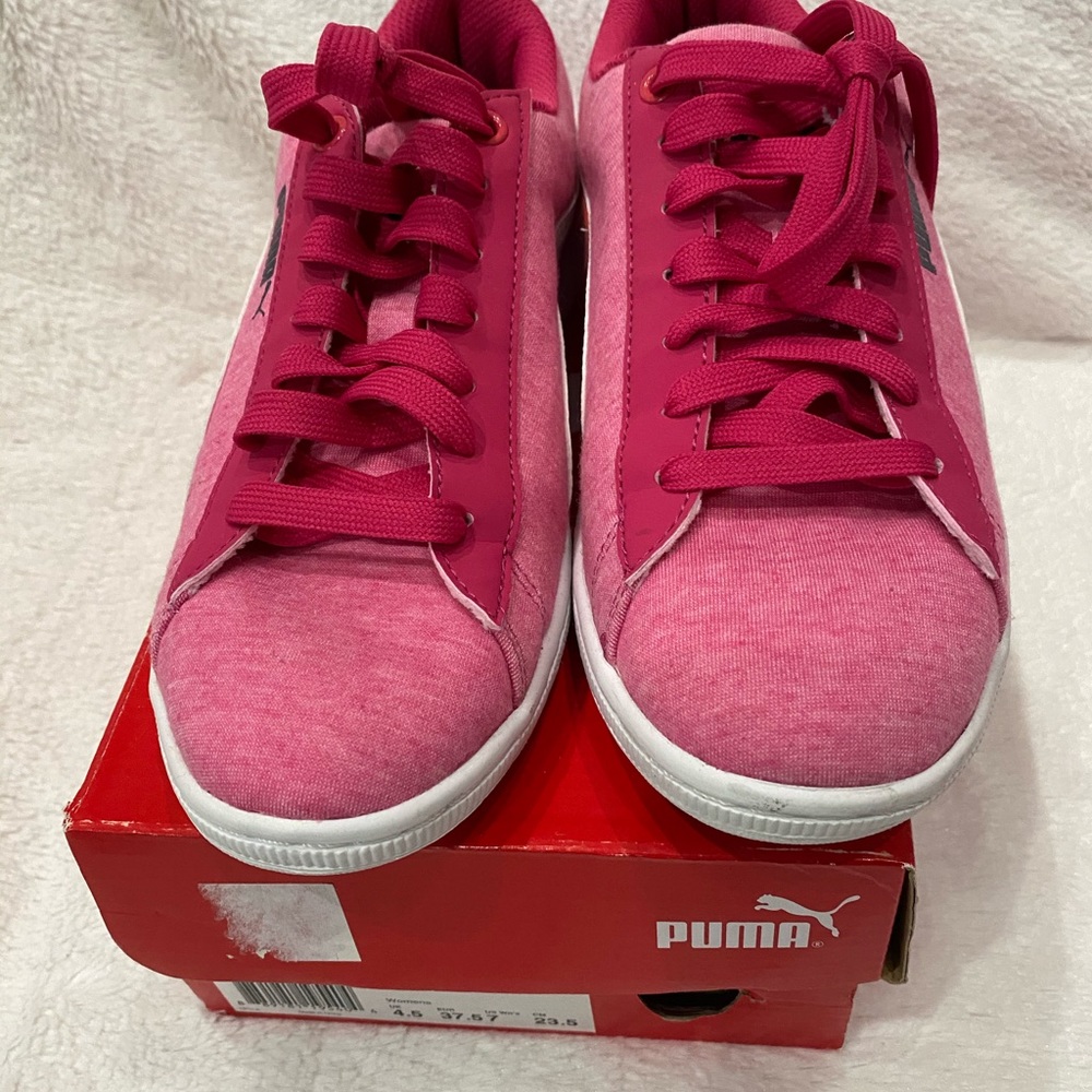 Puma pink jersey sneakers